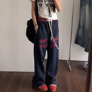 【有货】美式复古运动裤子男女款拼接撞色假两件裤子J01CC-特P45图片