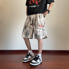 夏季透气工装短裤宽松大码扎染休闲五分短裤，男装牛仔裤，电商A426-1(原A430-1)