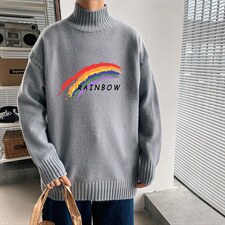 M18064-P45加绒款-P65半高领毛衣男士大码针织衫男毛线衣男，男装针织衫/毛衣，电商A040
