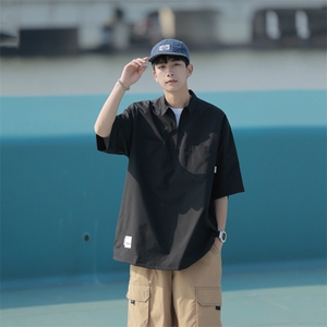 cityboy日系工装衬衫短袖男Polo衫冰丝速干潮牌潮流半袖衬衣夏图片