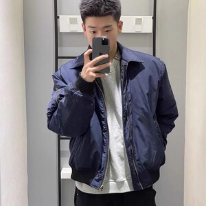 美式vibe复古翻领飞行夹克保暖加棉棉服短款外套男上衣 JQ102图片