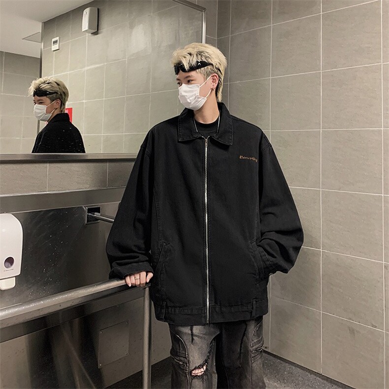 牛仔外套男士韩版潮流高街帅气宽松2024冬季ins新款夹克W6235-P70，男装夹克，星座412-3