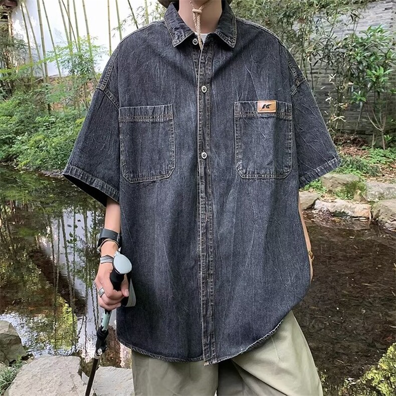 夏季新款衬衫潮流慵懒男方领衬衫S1189P46,男装衬衫,星座1116-2