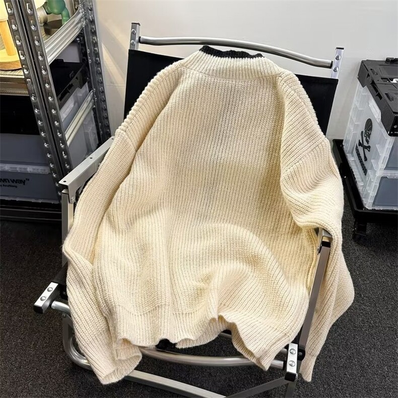 752-P50韩毛衣2025春季新款版宽松毛衣开衫学院风双拉链头针织衫,男装针织衫/毛衣,电商B323A