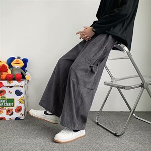 日系工装裤男夏季潮牌休闲ins坠感阔腿裤直筒宽松长裤GK298-P35图片