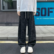 休闲裤男女韩版潮流拼色帅气百搭高街2025秋冬ins长裤K6728-P51，男装休闲裤，星座412-3