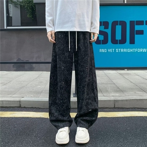 休闲裤男女韩版潮流拼色帅气百搭高街2025秋冬ins长裤K6728-P51图片