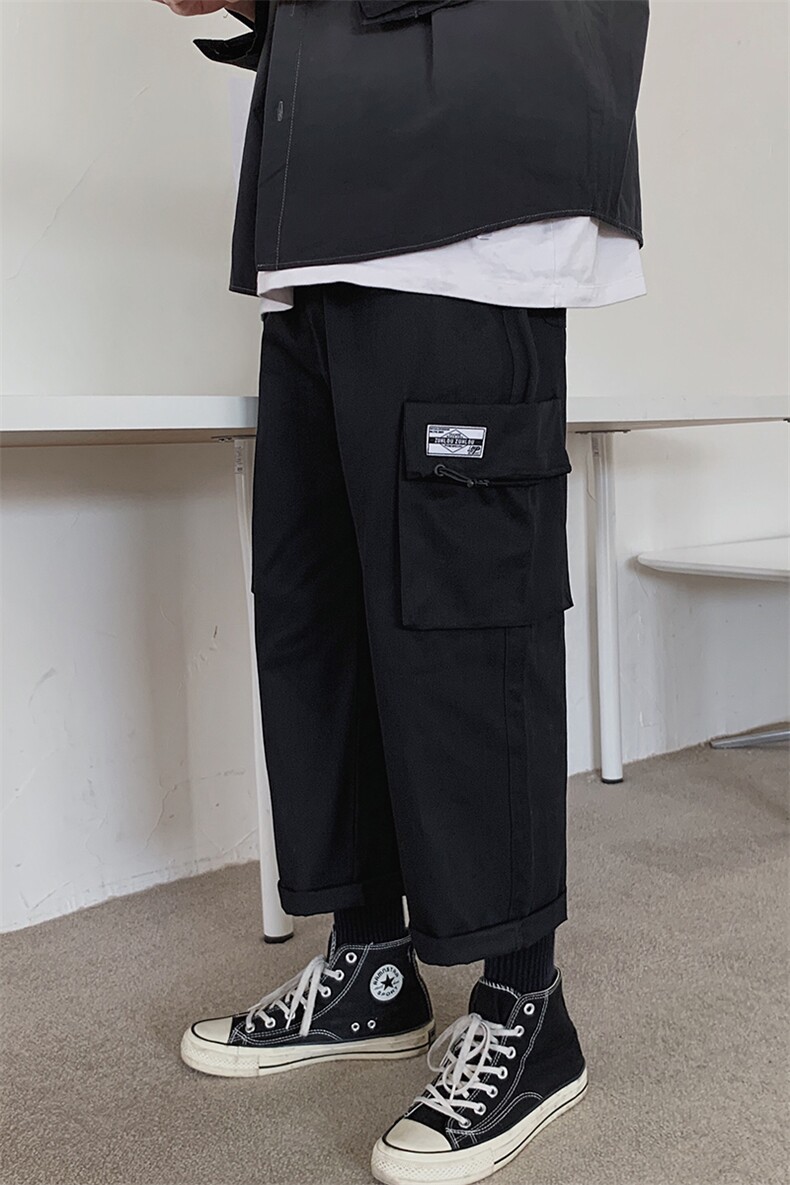 休闲裤子男春季新款韩版宽松工装裤港风百搭九分裤DS659T,男装休闲裤,电商A102