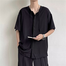 衬衫男港风潮流百搭帅纯色日系文艺2024夏季新款ins外套CY721-P32，男装衬衫，星座412-3