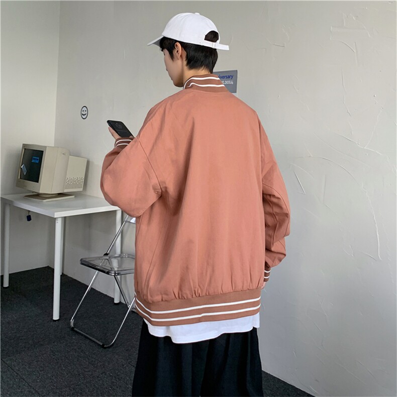 2026秋装港风ins情侣装夹克衫棒球领水洗潮牌外套男JK18802-p45，男装夹克，星座1008-2