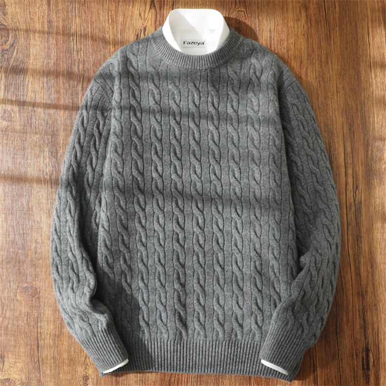 2025年秋季时尚百搭通勤简约休闲麻花款，男装羊绒套衫，冬季工坊