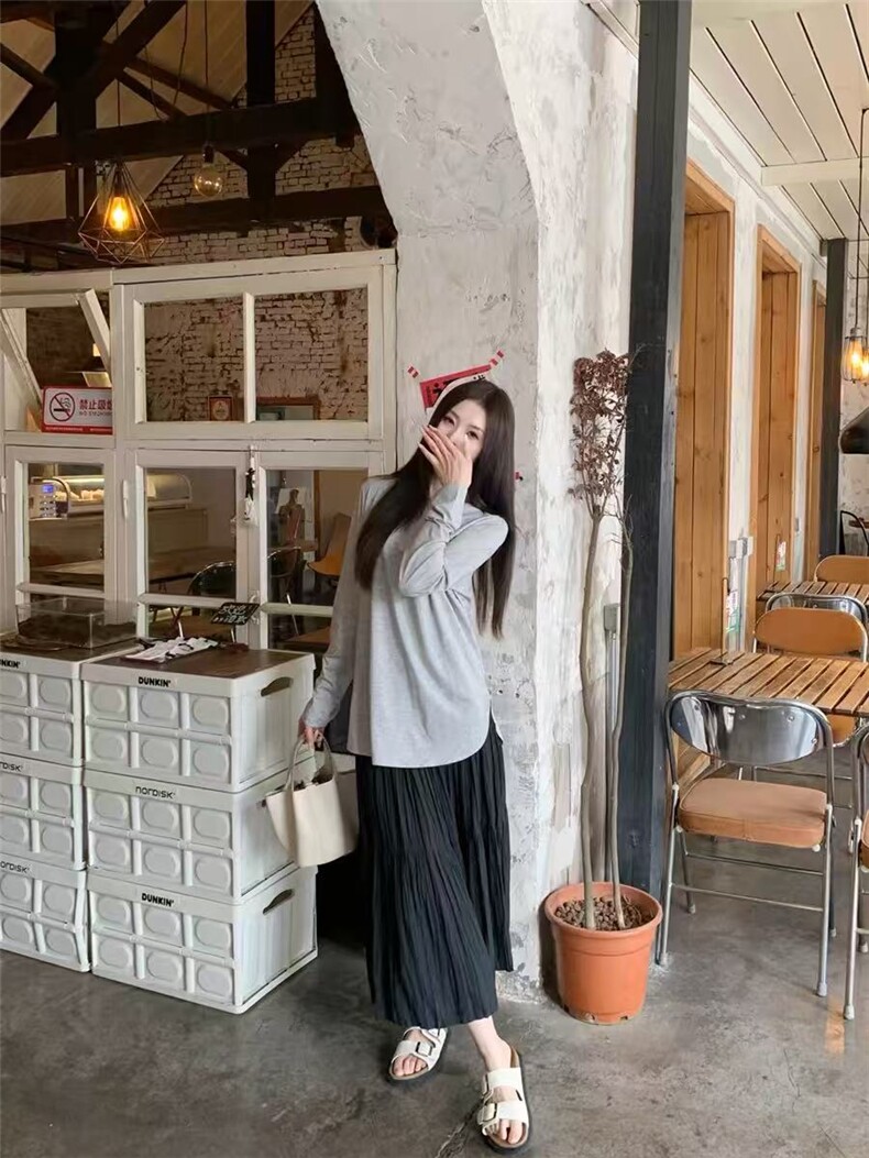 麦檬2025年夏款白色中长款半身裙腰裙百褶裙中长款,女装半身裙,泰合衣坊