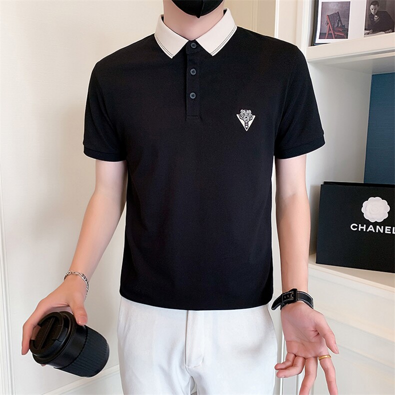 2025新款夏季Polo衫短袖T恤男翻领潮牌刺绣体恤A313-1-9510-P48,男装T恤,电商A313-1