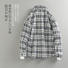 特P55无差价秋翻领男棋盘格大码设计感小众夹克外套J547尺码偏大，男装夹克，电商A001