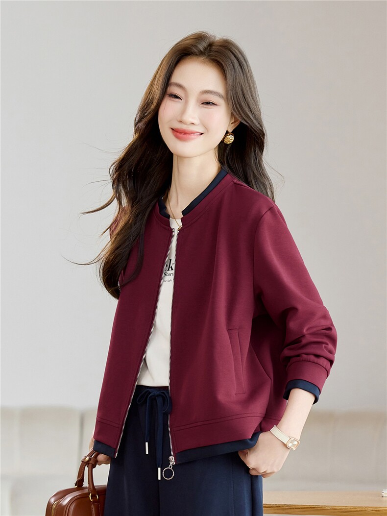 棒球服外套女装2026新款春季正肩开衫休闲短款夹克上衣长期有货,女装卫衣/绒衫,璐依舞