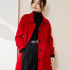 羊毛大衣女新款冬季韩版时尚流行羊毛呢子外套图片