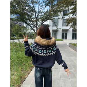 5693-P67原版做工毛领可拆卸纯棉华棉复合连帽卫衣薄款/加绒图片