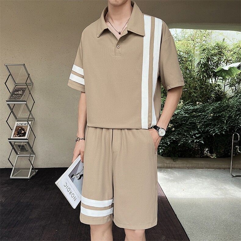 23年男士织带拼接运动套装A210-TZ0011-P85,男装休闲套装,电商A210