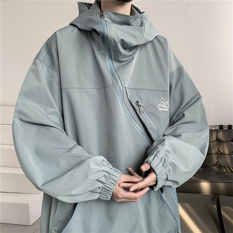高品质防水连帽冲锋衣斜门襟外套夹克cwy233-P85控118,男装夹克,电商B370