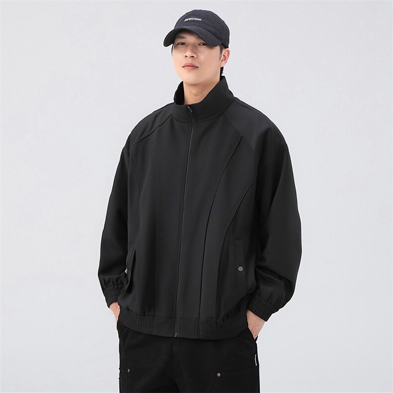 新款中性风户外夹克男立领纯色上衣冲锋衣外套DSA157B-JK7866-P55,男装夹克,电商A157B