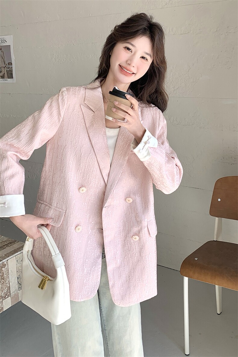 26春季现货数据好粉色风小西装2C032305P125K178,女装西装,2C032
