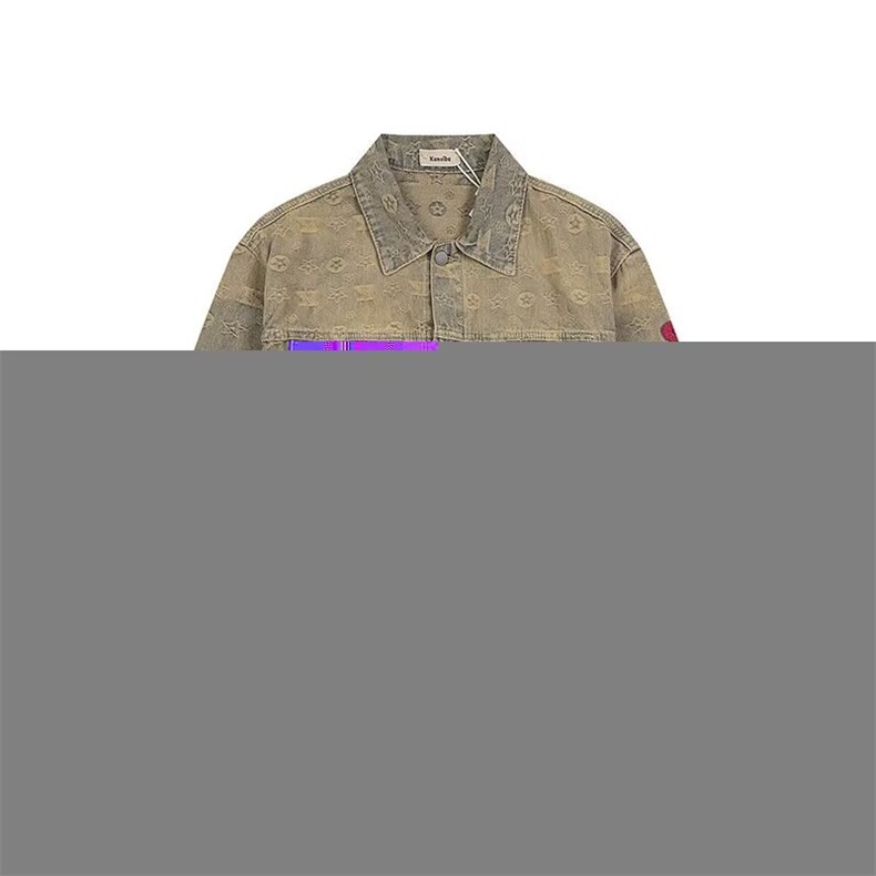 868-P70美式水洗做旧牛仔外套男女宽松秋季款,男装工装外套,电商B323A