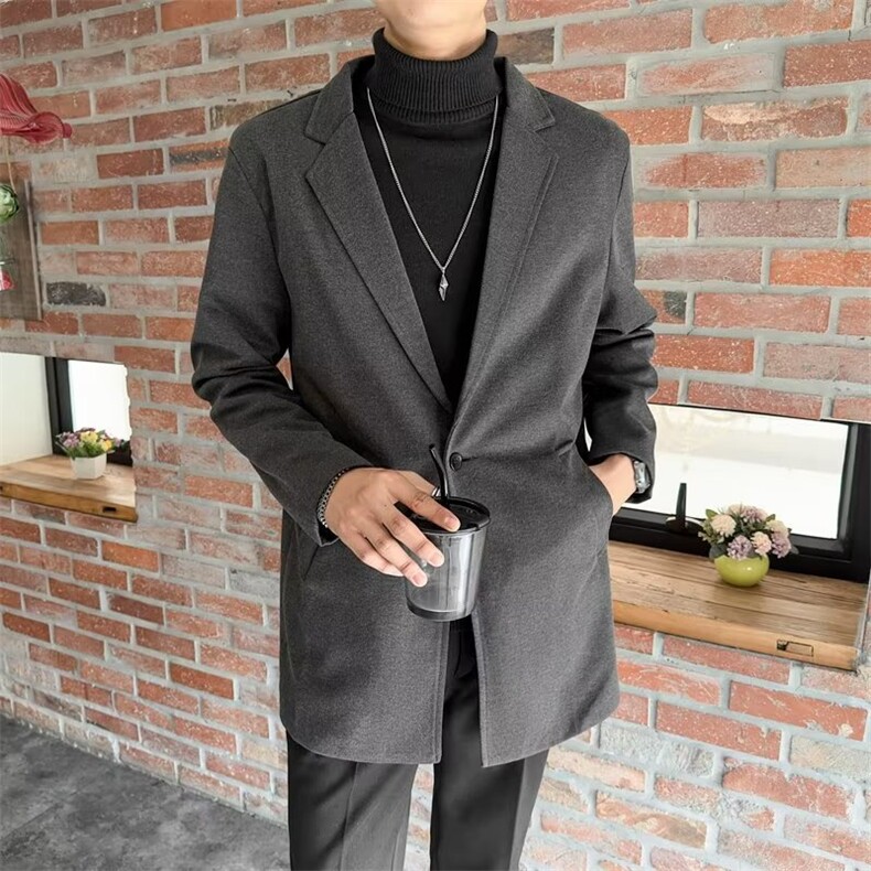 毛呢西装外套男秋冬季轻熟风男装呢子大衣韩版休闲西服-FY33,男装西服套装,星座601-1