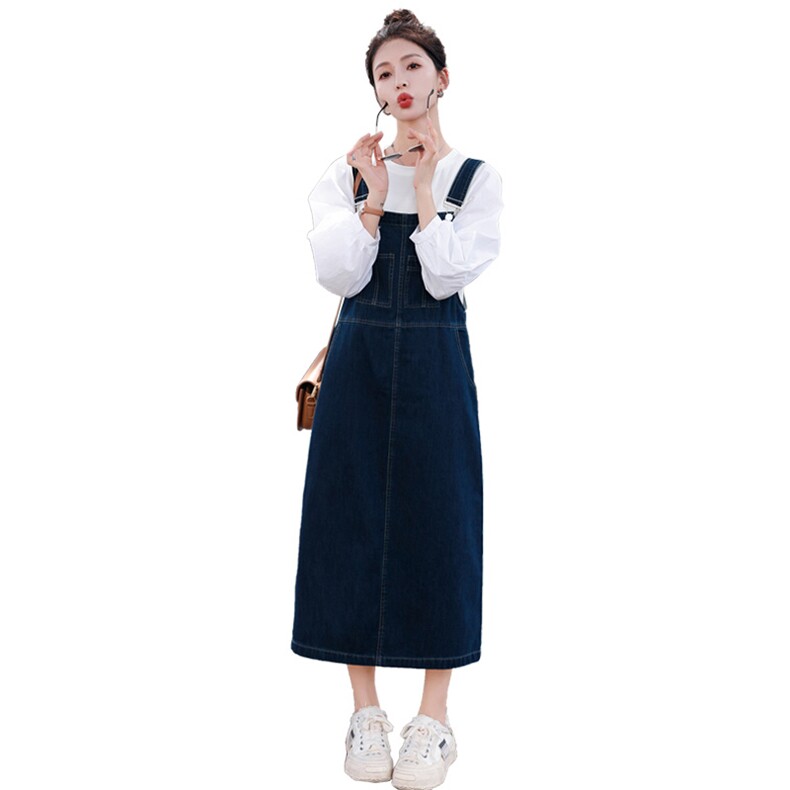 时尚套装女2024春装新款女装韩版气质显瘦两件套连衣裙背带裙,女装套装/套裙,慧尚依恋