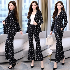 春秋职业西装套装女高端2024新款时尚气质女神范干练阔腿裤两件套，女装套装/套裙，韩美纤衣