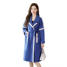 毛呢外套时尚潮流舒适中长款2021年秋季长袖优雅，女装毛呢外套，天丝秀