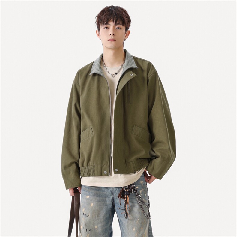 美式vintage豹纹衬衫夹克牛仔短袖外套设计感JK02528-P90,男装工装外套,星座308B-2