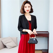 蕾丝小西装女短款2025夏款披肩短外套坎肩配旗袍裙子春秋外搭开衫，女装蕾丝衫/雪纺衫，婵米儿