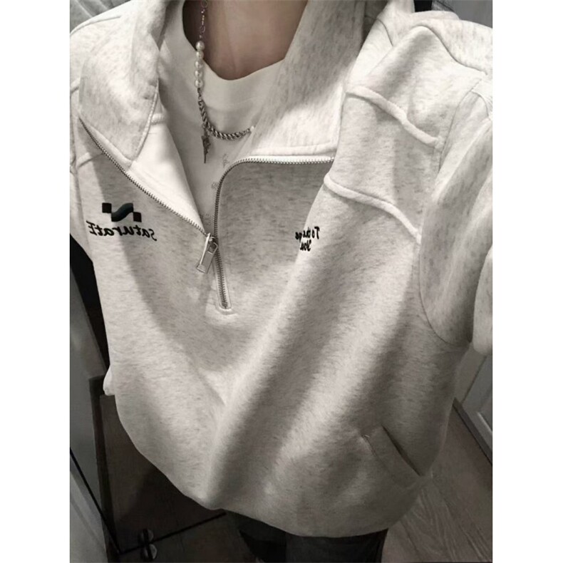 纯棉华棉刺绣半拉链卫衣ZW0138-常规特批50加绒55,男装卫衣,星座313A(原308A-2)