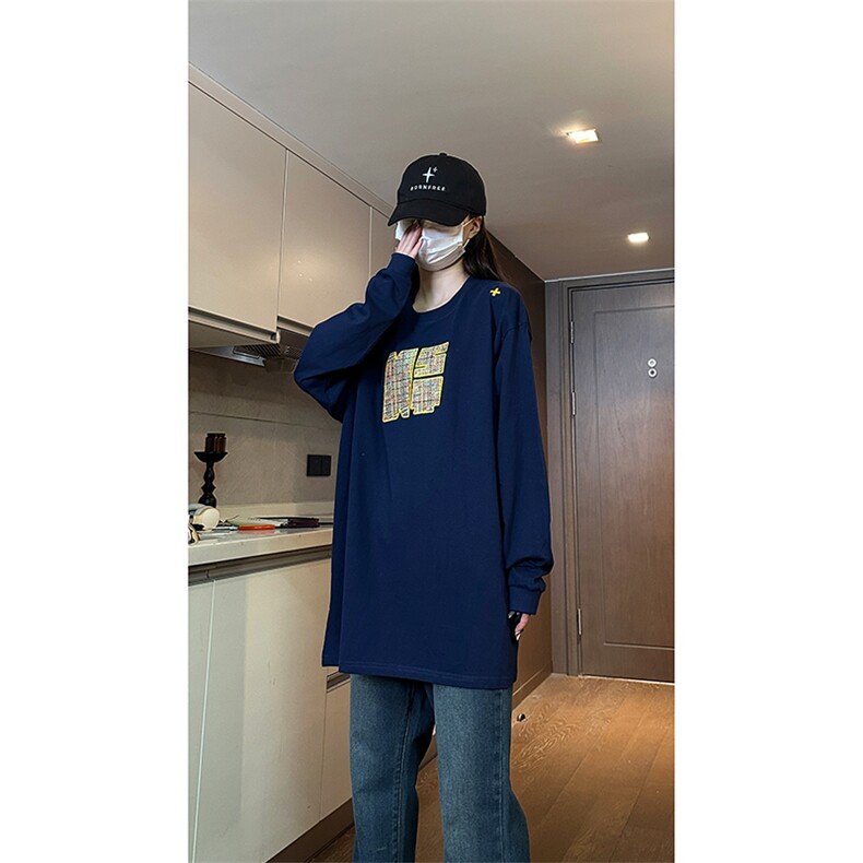 自家图现货纯棉情侣宽松圆领刺绣风卫衣T恤男女WY18-特P35控58,男装T恤,星座205-5