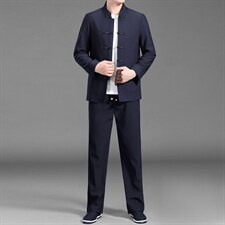 BAMJ-7108R钱塘2020-2中年男士休闲春秋季厚唐装套装货稳p235，男装休闲套装，钱塘207-2