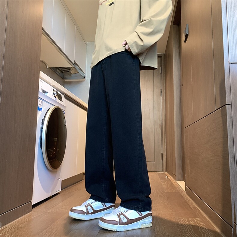 酒店低角度高弹力修身微喇水洗牛仔长裤男基础G37-TP40图片