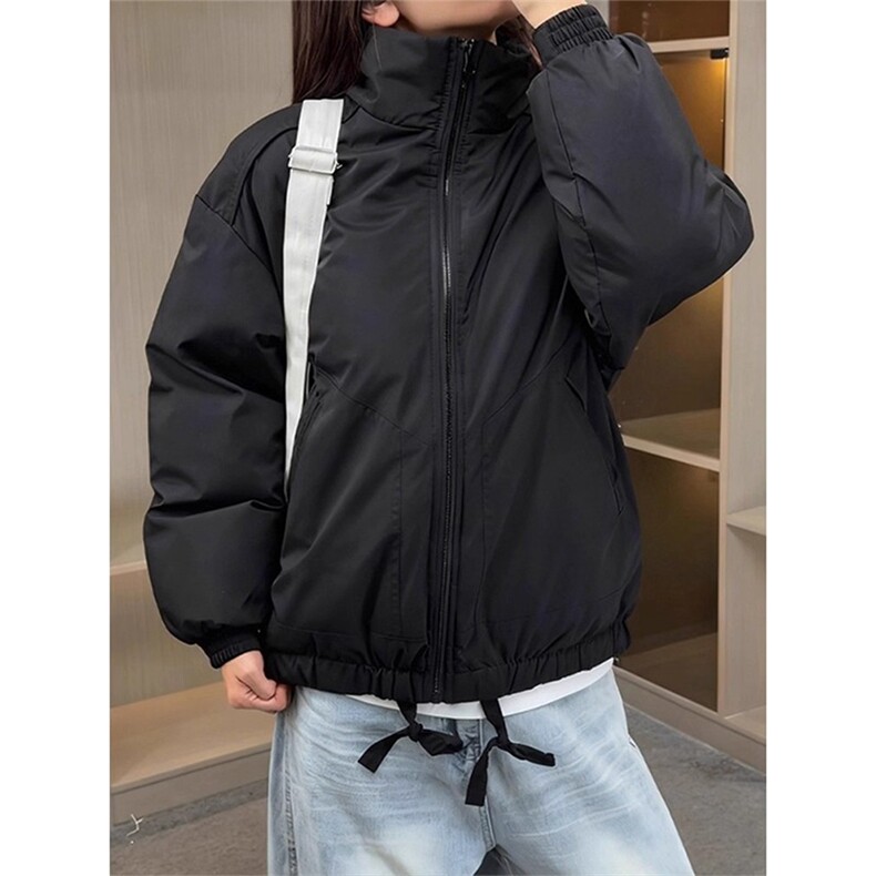 现货冬季美式休闲加厚雪山外套夹克立领纯色三防户外工装棉服图片