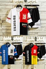 2021夏季运动休闲两件套字母短袖T恤五分裤套装男F155P55，男装套装，电商A086
