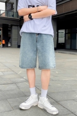 浅色水洗牛仔五分短裤男韩版夏ins新款宽松直筒阔腿裤K714-P30，男装牛仔裤，星座512-2