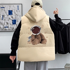 新款秋冬棉衣马甲潮流宽松加厚保暖背心棉服男装MF05P68控98，男装棉衣，电商A086