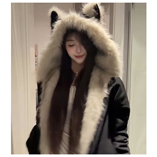 1506-1/MWP171/P98美式座山雕猫耳朵毛领连帽棉衣冬季新款加厚，男装棉衣，星座1506-1