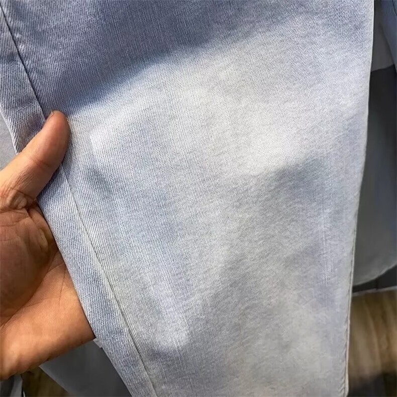 夏季薄款水洗浅蓝九分牛仔裤男潮牌百搭帅气小脚9分裤子男生韩版,男装牛仔裤,电商B212（原钱塘6029）