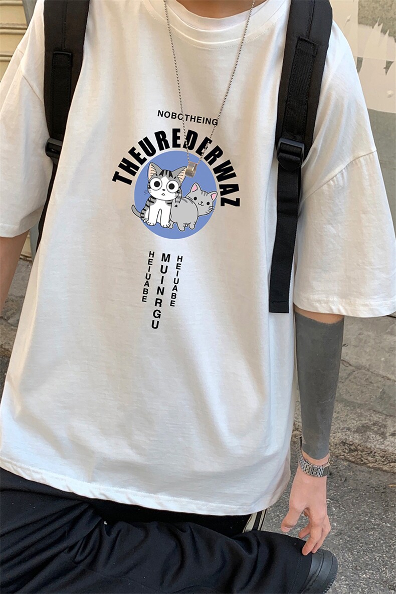 DX17160-P20纯棉短袖t恤男大码半袖打底衫宽松体恤衫港风,男装T恤,电商A040