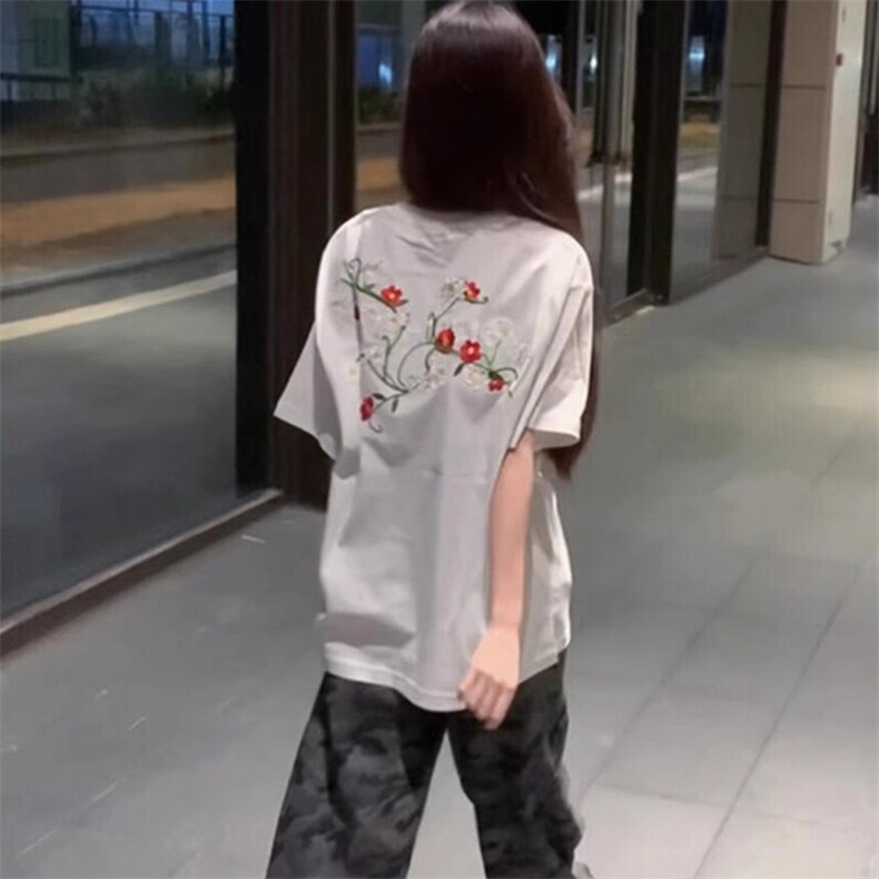 万针全刺绣工艺高品质260克双纱纯棉美式高街短袖T恤特P33,男装T恤,电商A486
