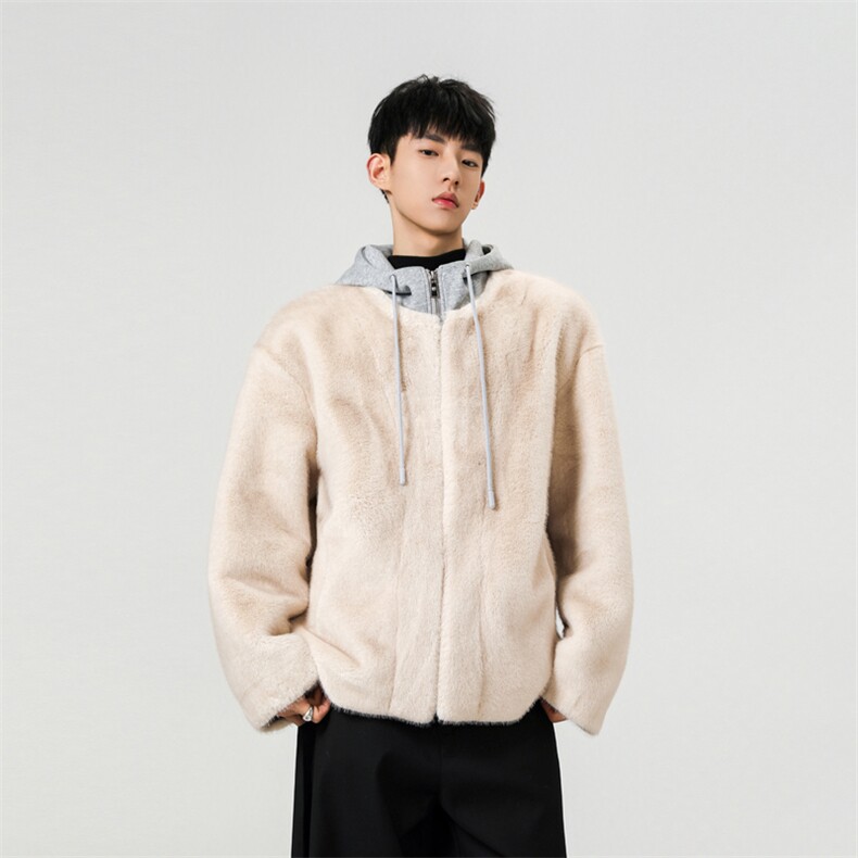 水貂毛皮草夹克男生皮毛一体男装冬季连帽外套2025冬MY816，男装夹克，星座903-1