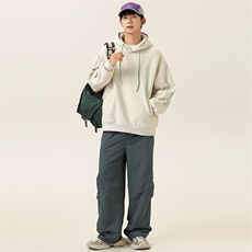2025冬季新款男装日系潮牌华夫格宽松休闲卫衣加厚卫衣WY626-F96，男装卫衣，电商A101（原外27）