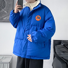 2025新款大码宽松棉服情侣简约加绒加厚棉衣XZ102A-4-MY1047-P75，男装棉衣，星座211-2