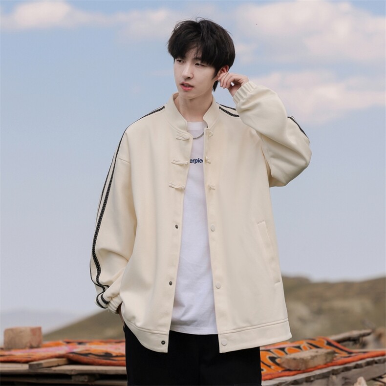 BL0666-P85新中式条纹盘扣oversize宽松夹克外套,男装夹克,星座109