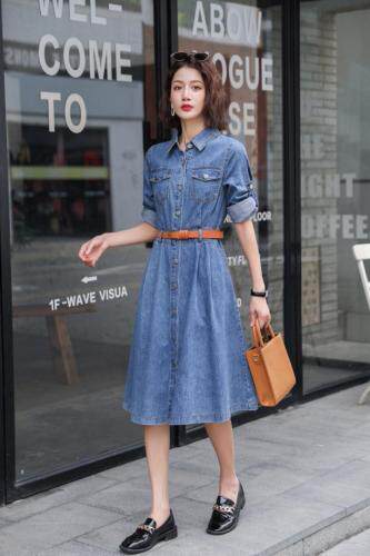 2021秋裤牛仔修身连衣裙，女装连衣裙，帕莎尔