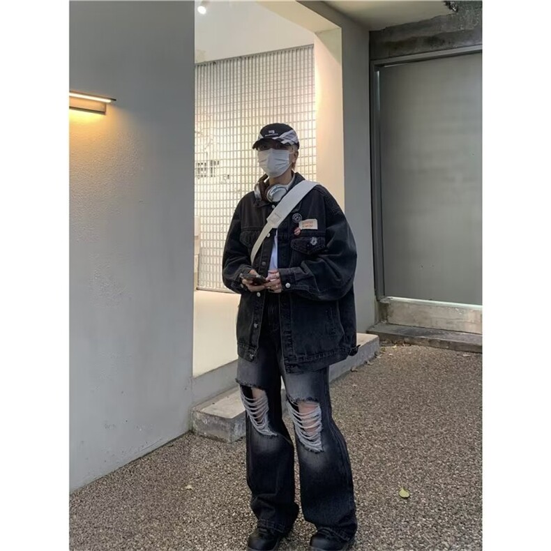 美式复古设计感水洗做旧牛仔衣外套男春秋高街夹克潮JK01208-P62,男装夹克,星座308B-2